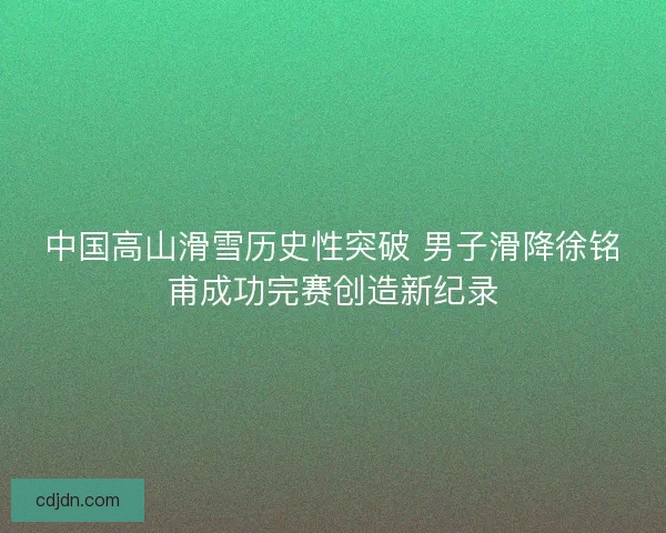 中国高山滑雪历史性突破 男子滑降徐铭甫成功完赛创造新纪录
